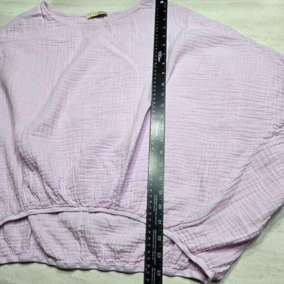 Stark X Bubble Blouse Womens Large Lilac Purple Gauzy Dolman Sleeve Festival - Picture 11 of 12